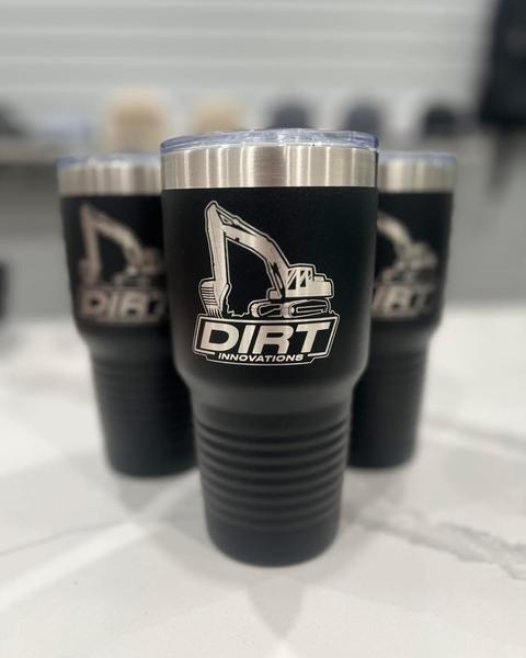 Custom engraved Dirt Innovations tumblers